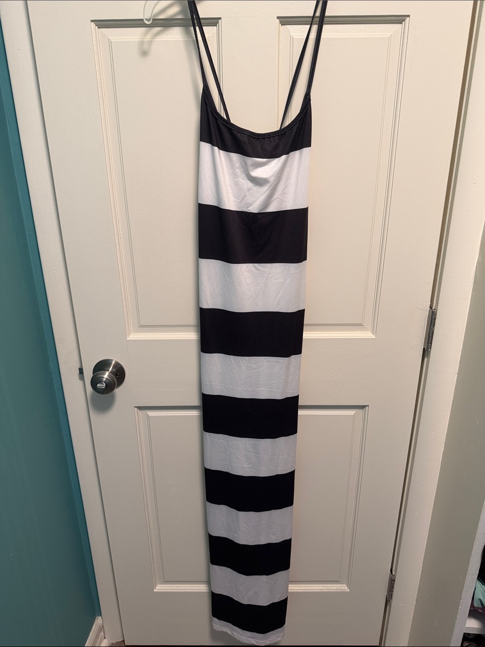 SHEIN Black and White Striped Maxi Dress